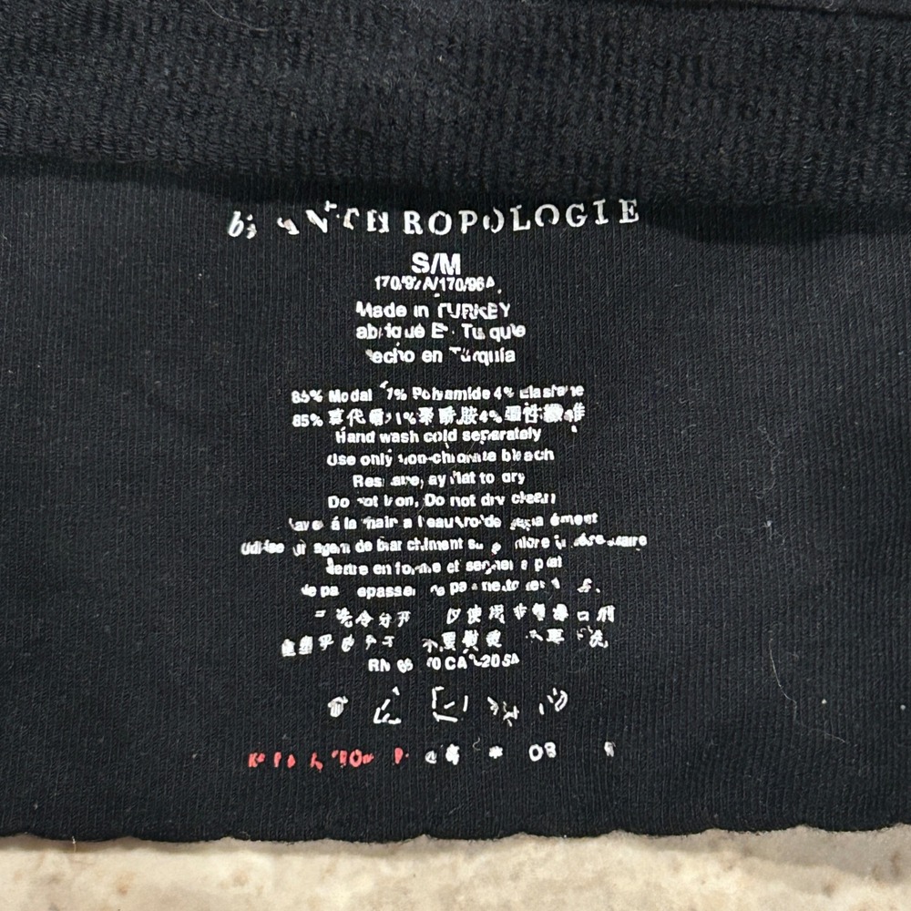 Anthropologie Cami Cropped Tank Top Womens S/M Black Solid Seamless Stretch - Picture 3 of 6